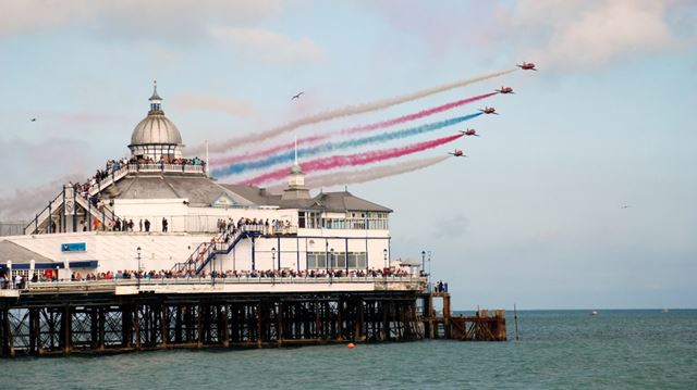 red arrows over eastbourne pier